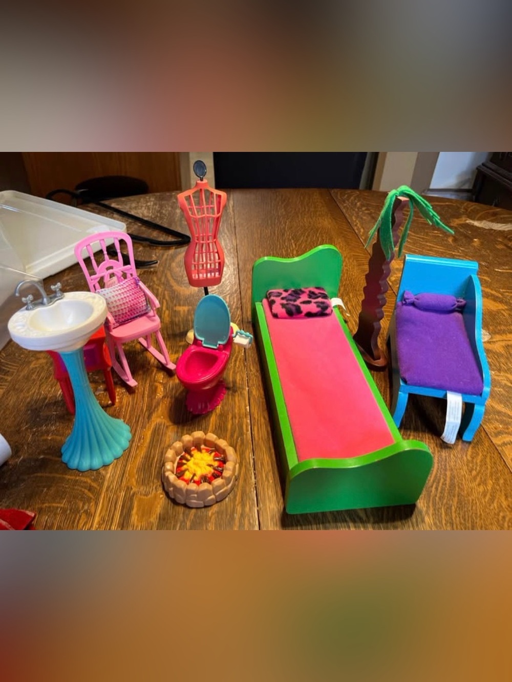 Kids Dollhouse Furniture and clothes lot